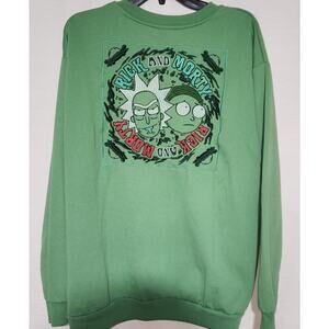 Rick and Morty green sweatshirt men's XL-embroidered